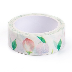 Blume Dekorative Papierbänder, Klebebänder, für DIY Scrapbooking liefern Geschenkdekoration, Blumenmuster, 1.5x4.4 cm, 7 m / Rolle