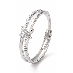Stainless Steel Color Non-Tarnish 304 Stainless Steel Double Line Adjustable Rings, Stainless Steel Color, Inner Diameter: 18.6mm