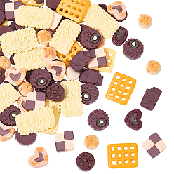 (52) Непрозрачная лаванда 90 шт. 9 стили непрозрачной смолы декодируют кабошоны, имитация еды, разнообразные, разноцветные, 14~26x13.5~34x3~10 мм, 10 шт / стиль