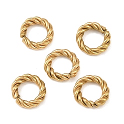 Золотой 304 нержавеющей стали связывающий кольца, разъемы для быстрой связи, Скрученное кольцо, золотые, 10x3 мм, внутренний диаметр: 6 мм