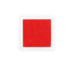 Roja Sellos de almohadilla de tinta para dedos artesanales de plástico, para niños manualidades de papel diy, scrapbooking, plaza, rojo, 30x30 mm