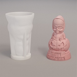 Белый Хэллоуин череп с тыквой DIY силиконовые формы для статуй, Портретная скульптура, формы для литья из смолы, инструменты для производства глиняных ремесел, белые, 105x70 мм