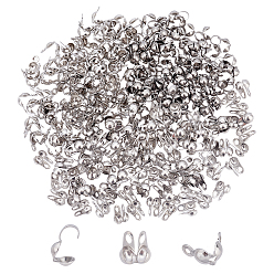 Нержавеющая Сталь Цвет 300 шт. 3 стиль 304 наконечники из нержавеющей стали, Калотте заканчивается, крышка раскладушки, цвет нержавеющей стали, 8~9x4 мм, отверстие : 1.2~3 мм, внутренний диаметр: 3 мм, 100 шт / стиль