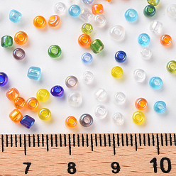 Mixed Color Round Glass Seed Beads, Transparent Colours Rainbow, Round, Mixed Color, 3mm