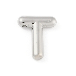 Letter T Gestellmessinganhänger, langlebig überzogen, Bleifrei und cadmium frei, Platin Farbe, Buchstaben t, 17.5x15x4 mm, Bohrung: 1.8 mm