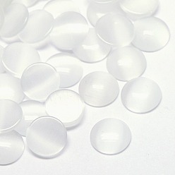 Белый Кабошоны кошачьего глаза, полукруглый, белые, 5x2 мм