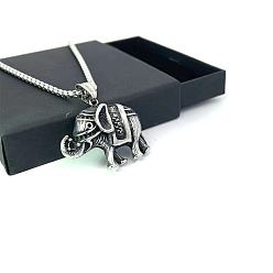 Нержавеющая Сталь Цвет Винтажный кулон в виде слона из титановой стали, украшение в виде животного для Юго-Восточной Азии.