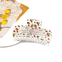 Арбуз Пластиковые заколки для волос с прямоугольным принтом и когтями, аксессуары для волос для женщин и девочек, арбуз, 45x85x40 мм