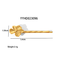 Цветок 304 шпилька для волос из нержавеющей стали, реальный 18 k позолоченный, цветок, 54x15.8 мм