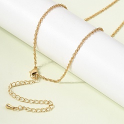 Настоящее золото 18K 1 мм латунь веревку цепи ожерелья, стойки покрытие, долговечный, без кадмия и без свинца, реальный 18 k позолоченный, 18.11 дюйм (46 см), ширина 1.7мм