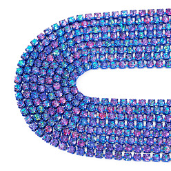 Bleu Royal 4.8 mètres de chaînes de tasse en strass de fer, avec bobine, bleu royal, 2x2x2mm
