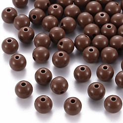 Sienna Opaque Acrylic Beads, Round, Sienna, 8x7mm, Hole: 2mm, about 1745pcs/500g