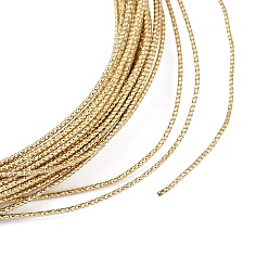 Настоящее золото 18K Медный провод, текстурированная круглая, реальный 18 k позолоченный, 1.2 мм, около 32.81 футов (10 м) / рулон