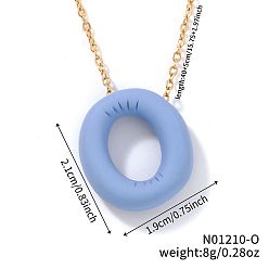 Letter O Ожерелья с подвесками из сплава, золотые, васильковый, Письмо O, 15.75 дюйм (40 см)