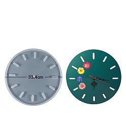 Clock DIY Silicone Molds, Resin Casting Molds, For UV Resin, Epoxy Resin Jewelry Making, White, Clock, 334x10mm
