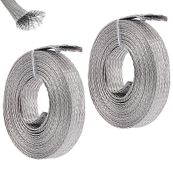 Нержавеющая Сталь Цвет 8м 304 плоская луженая проволока из нержавеющей стали, гибкая защитная сетка заземления, цвет нержавеющей стали, 15x1.5 мм, около 26.25 футов (8 м) / комплект