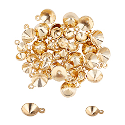 Golden 304 Stainless Steel Pendant Rhinestone Settings, Cone, for Pointed Back Rhinestone, Golden, Fit For 5mm/6mm Rhinestone, 8.5~11x5.5~8x3~4mm, Hole: 1.2~1.4mm, 40pcs/box