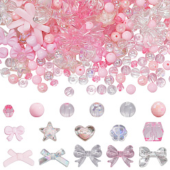 (52) Непрозрачная лаванда 100шт 10 стили непрозрачные и прозрачные акриловые бусины, разнообразные, разноцветные, 6~24.5x6~34x5.5~12 мм, отверстие : 1.5~3 мм, 10 шт / стиль