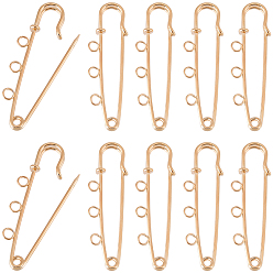 Doré  30pcs accessoires de broche en alliage, broches kilt, avec des boucles, or, 17x58x5mm, Trou: 3mm