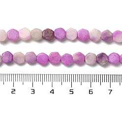 Orchid Natural Dolomite Beads Strands, Dyed, Hexagon, Orchid, 7x6x3mm, Hole: 1.2mm, about 66pcs/strand, 16.34 inch(41.5cm)