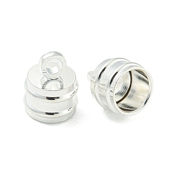 Серебро Латунные заглушки, без свинца, без никеля и без кадмия, форму колокола, серебряные, 9.5x8 мм, отверстие : 2.5 мм