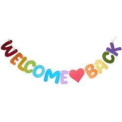 Разноцветный Бумажный баннер с надписью «Добро пожаловать обратно», для праздничных украшений, красочный, 155~170x85~185x0.5~0.8 мм
