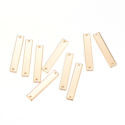 Light Gold Соединители латунные звенья, прямоугольные, золотой свет, 29x5x1 мм, отверстие : 1 мм