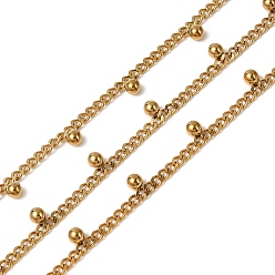 Золотой 304 из нержавеющей стали обуздать цепи, ионное покрытие (ip), несварные, с катушкой, круглые, золотые, 4x3x1 мм