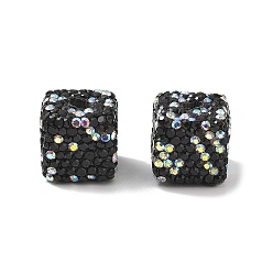 Реактивный Самолет Бусины из полимерной глины в форме куба со стразами, для ювелирных изделий diy, украшения из ручек и телефонных цепочек, струя, 14.5x14.5x14.5 мм, отверстие : 4 мм