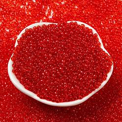 (5B) Transparent Siam Ruby Тохо 8/0 круглые бусины, японский бисер, (5 б) прозрачный сиамский рубин, 8/0, 3 мм, отверстие : 1 мм, Около 222 шт / 10 г