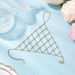 Золотой Латунные кабельные цепи кольца браслеты для женщин, ромб, с сердцем 201 подвески из нержавеющей стали и латунные соединительные подвески, золотые, 5-5/8 дюйм (14.3 см)