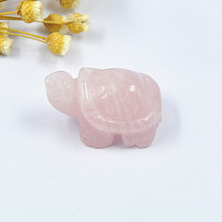 Розовый Кварц Натуральный розы украшения кварц дисплей, украшение в виде черепахи по фэн-шуй для долголетия, для домашнего офисного стола, 38~42x25~27x20 мм