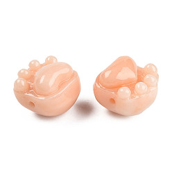 PeachPuff Opaque Resin Beads, Imitation Jade, Cat Claw, PeachPuff, 14x15x13mm, Hole: 1.8mm