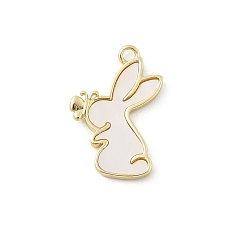 Настоящее золото 18K Подвески латунный корпус, кролика прелести, реальный 18 k позолоченный, 19x12.5x2 мм, отверстие : 1.6 мм