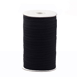 Noir Bande élastique plate pour boucle d'oreille, couvre-bouche cordon élastique, matériau de couverture buccale jetable bricolage, noir, 1/8 pouce, 3 mm, environ 200 verges / rouleau (600 pieds / rouleau)