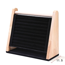 Черный Деревянный держатель для колец на палец, с бантиком, подставка для органайзера для ювелирных изделий, чёрные, 31.5x11.5x27 см