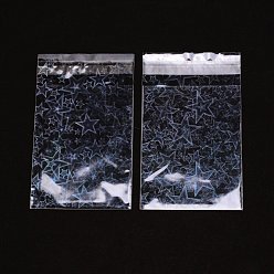 Звезда Полиэтиленовые пакеты opp лазера, целлофановые пакеты, для упаковки ювелирных изделий, прямоугольные, звезда, 11x6.5x0.01 см, 50 шт / пакет