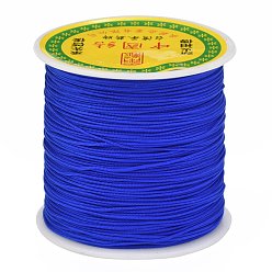 Blue Braided Nylon Thread, Chinese Knotting Cord Beading Cord for Beading Jewelry Making, Blue, 0.8mm, about 100yards/roll