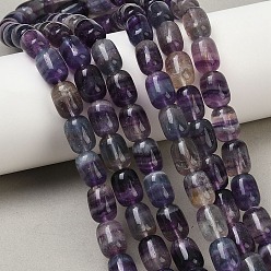 Флюорит Природного флюорита бисер нитей, баррель, 11~11.5x8~8.5 мм, отверстие : 1~1.2 мм, около 33 шт / нитка, 14.96~15.16'' (38~38.5 см)