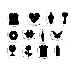 Mixed Shapes 12 шт. бумага для рисования на день святого валентина, радуга, художественная бумага, закладка с животными своими руками, с бумажной карточкой, деревянные палочки, сердце/цветок/бабочка, 10.05~15.21x4.4~13.76 см