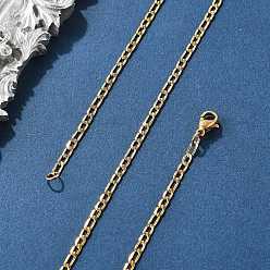 Золотой 304 из нержавеющей стали Figaro цепи ожерелья, с омаром застежками, золотые, 17.7 дюйм (45 см), 2 мм