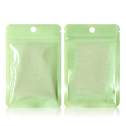 Бледно-бирюзовый Сумка из майлара с прозрачным окошком из композитного материала и застежкой-молнией, Стойкий к запаху повторно закрывающийся для упаковки мешочка для вечеринок, пищевой блеск для губ, ювелирные изделия для хранения, прямоугольные, бледные бирюзовая, 20x10 см, 100 шт / комплект