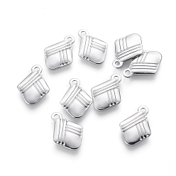 Stainless Steel Color Tarnish Resistant 304 Stainless Steel Charms, Rhombus, Stainless Steel Color, 13x9x1mm, Hole: 1.2mm