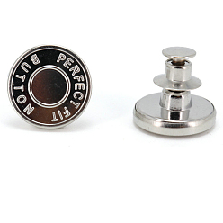 Word Alloy Button Pins for Jeans, Nautical Buttons, Garment Accessories, Round, Word, 17mm