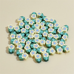 Gelb Manuell Polymer Ton Perlen, für DIY Schmuck Bastelbedarf, Blume, Gelb, 10x0.5 mm