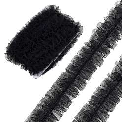 Черный 5ярды полиэстеровых лент, для украшения одежды, с картонной карточкой, чёрные, 2 дюйм (50 мм)