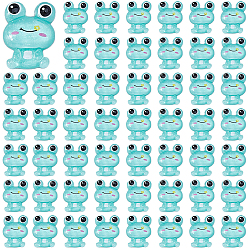 Аквамарин 80 шт. Кабошоны из непрозрачной смолы, лягушка, аквамарин, 20.5x16x6.5 мм