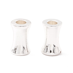 Silver Brass Beads, Long-Lasting Plated, Column, Silver, 5x8mm, Hole: 2.3mm