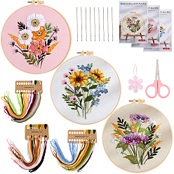 (52) Непрозрачная лаванда Хлопок пластик полиэстер, Сумка из ткани с вышитыми вручную цветами и растениями своими руками, разноцветные, 55x91x9 мм