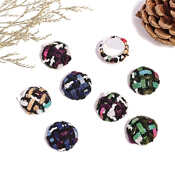 (52) Непрозрачная лаванда Кабошоны из шерстяной ткани, плоско-круглые, разноцветные, 21 мм